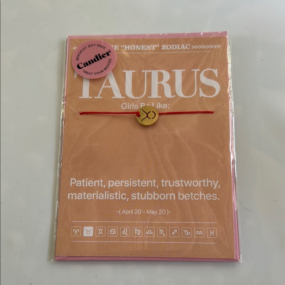 Candier Taurus Zodiac Bestie Gift Pack with Bracelet